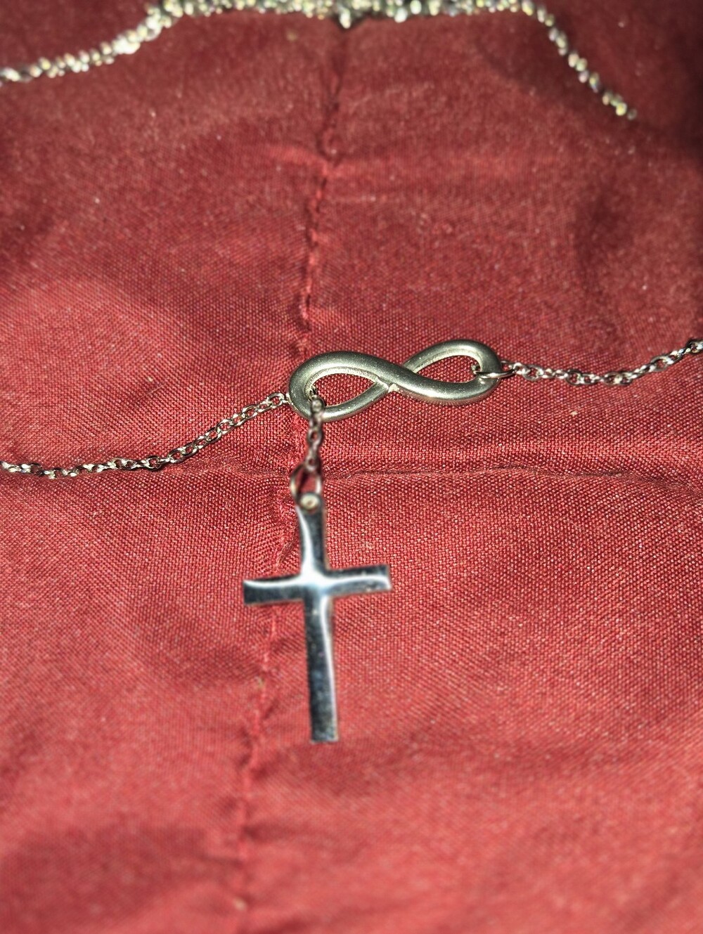 Sterling Silver Infinity and Cross Pendant Necklace